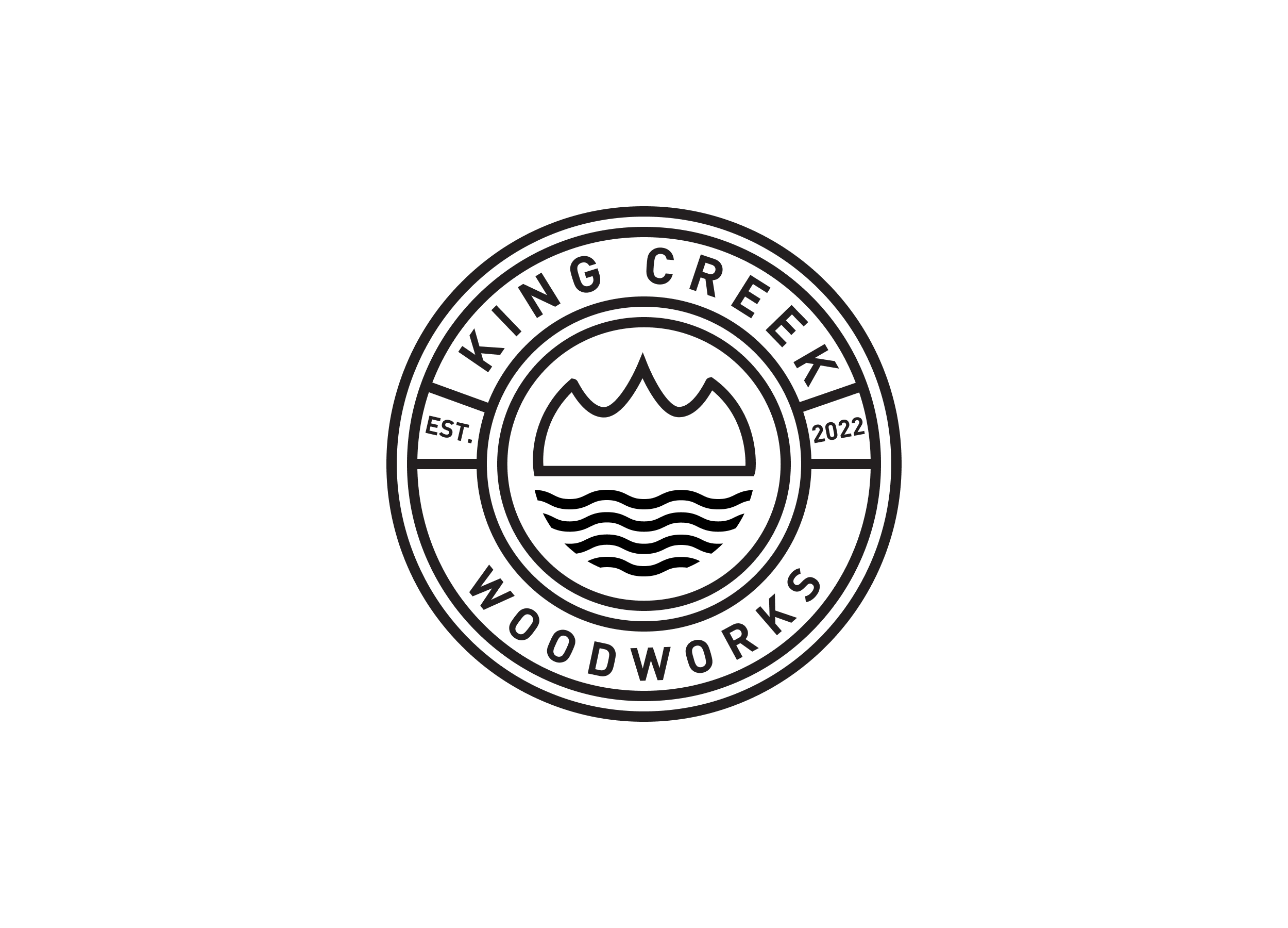King Creek Woodworks logo overview